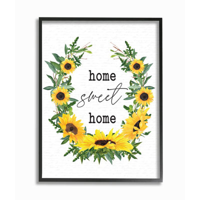 Couronne de tournesol charmante «Sweet Home» par Lettré et doublé - impression