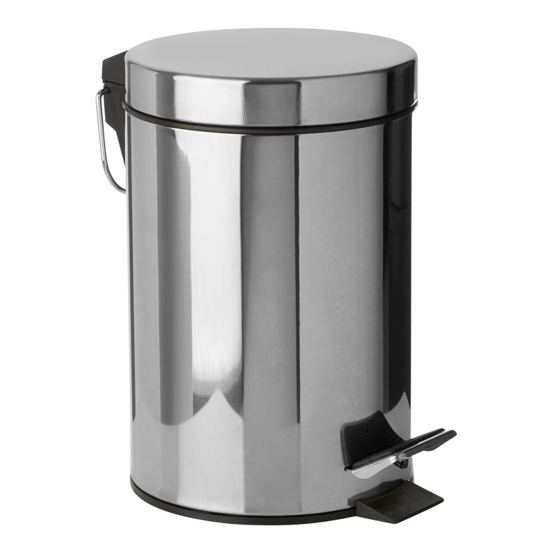 Steel Step On Kitchen Trash Can - 3L, Stainless Steel