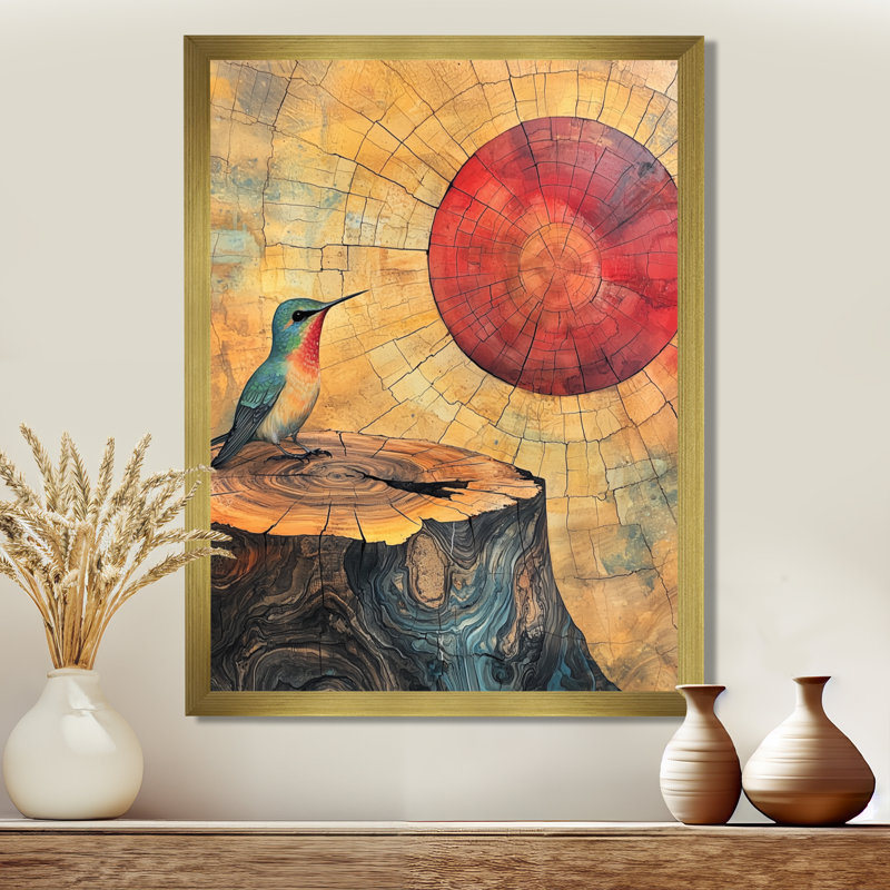 Gokhan - animaux, art mural sur toile, H 32 po x l 24 po, Picture Framed, Doré