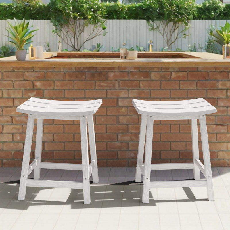 Tabouret de comptoir de cuisine Backless, Blanc, 24"