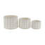 Ensemble de 3 pots de fleurs d'intérieur en céramique blanche à motif quadrillé-30690486