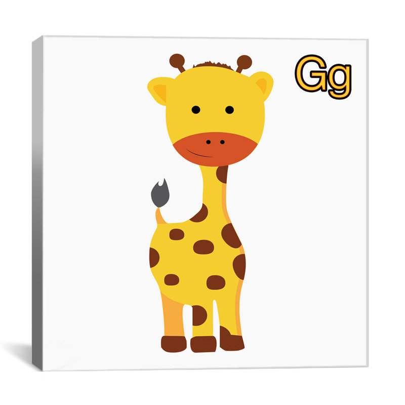 «G is for Giraffe Graphic» par Arabelle - impression sur toile tendue, H 12 po x l 12 po x P 1,5 po