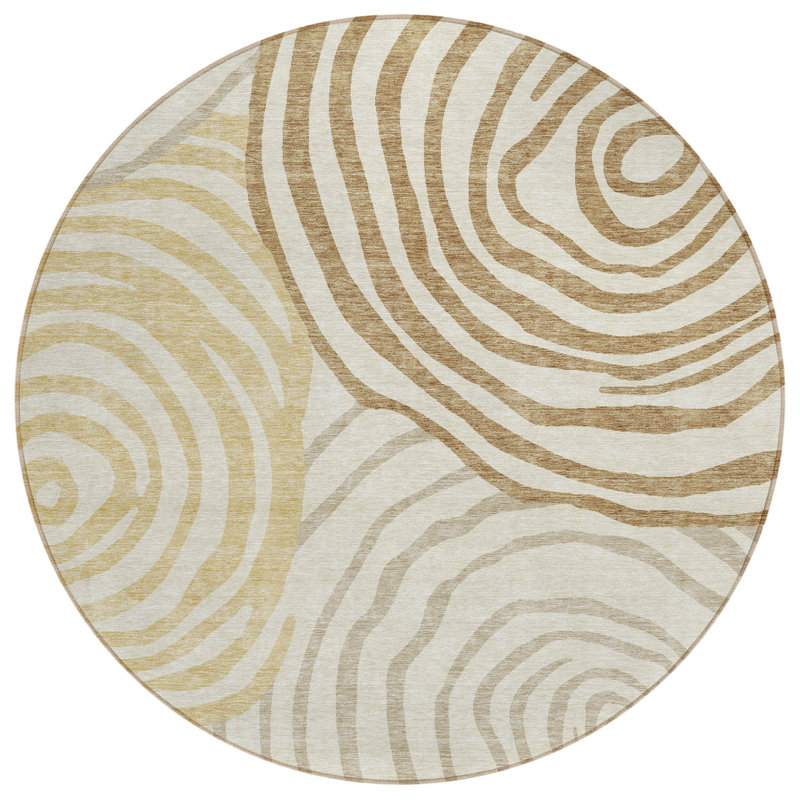 Leis Abstract Indoor Rug, Round 8'