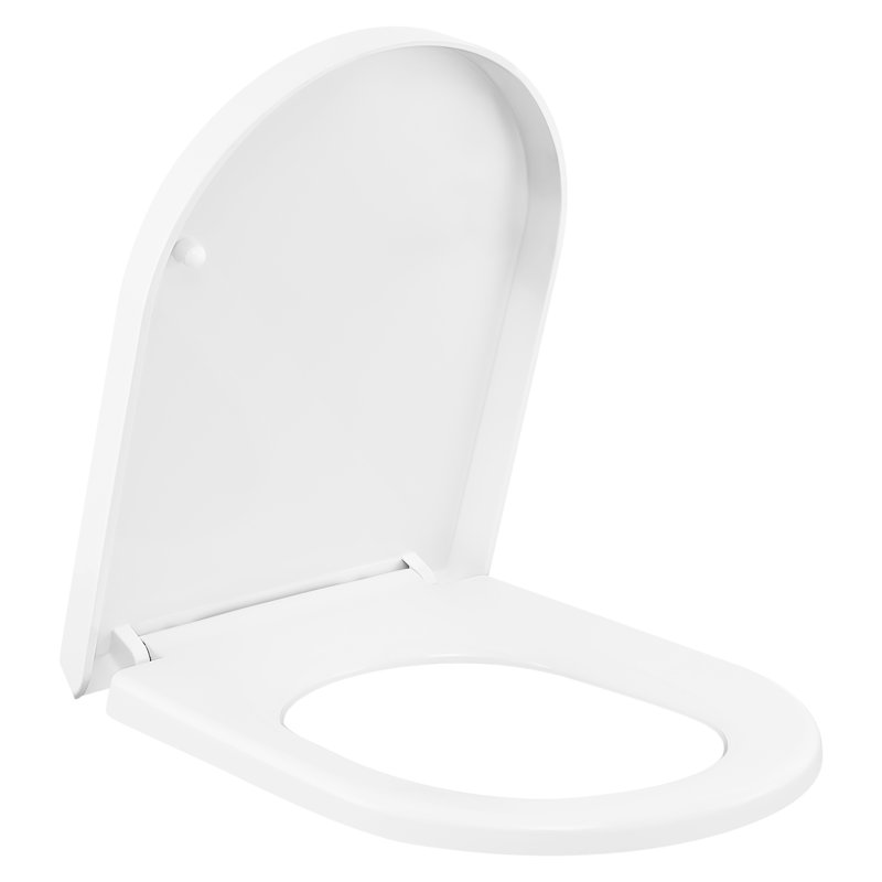 D Shape Toilet Seat,Soft Close Toilet Seat With Quick Release White, Dual Fixing Fittings System Lid Cover For Family Bathroom