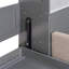 Grand lit escamotable mural avec rangement hydraulique, canapé, tablettes et tiroirs, éclairage DEL / USB, panneau gris foncé, canapé beige-130487754
