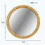 Miroir mural rond en rotin naturel Dia
