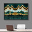 Sun Mountain Range - sarcelle dorée et montagnes vertes avec wapiti - reproduction sur toile flottante-95983041-95983040