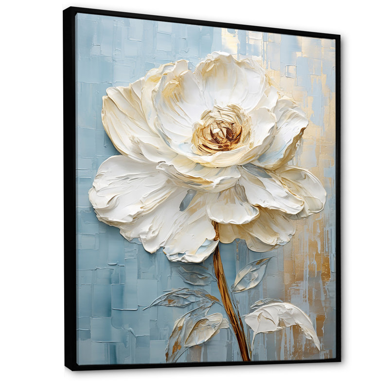 «Ranunculus Radiance Treasure I», reproduction sur toile, H 32 po x l 16 po x P 1 po, Cadre flottant noir