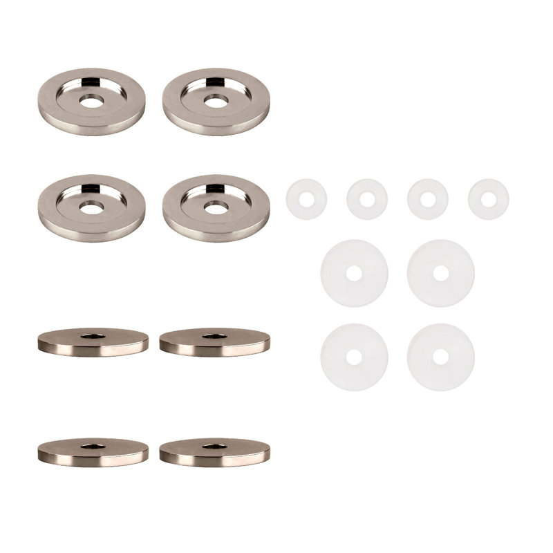 Brixwell WRK30PN Replacement Washers For Back To Back Solid Pull Handle 1-1/4" and 3/4" Washer Diameter Polished Nickel Finish