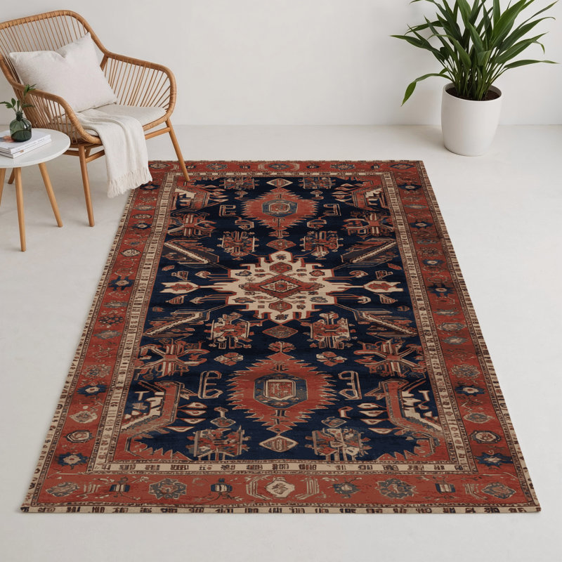 Tapis d'intérieur et d'extérieur brun Persian, Rectangulaire 3 pi x 5 pi