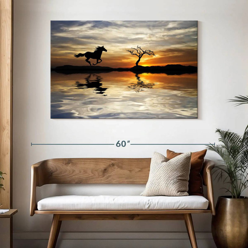 Cheval brun foncé Brampt, H 32 po x l 48 po