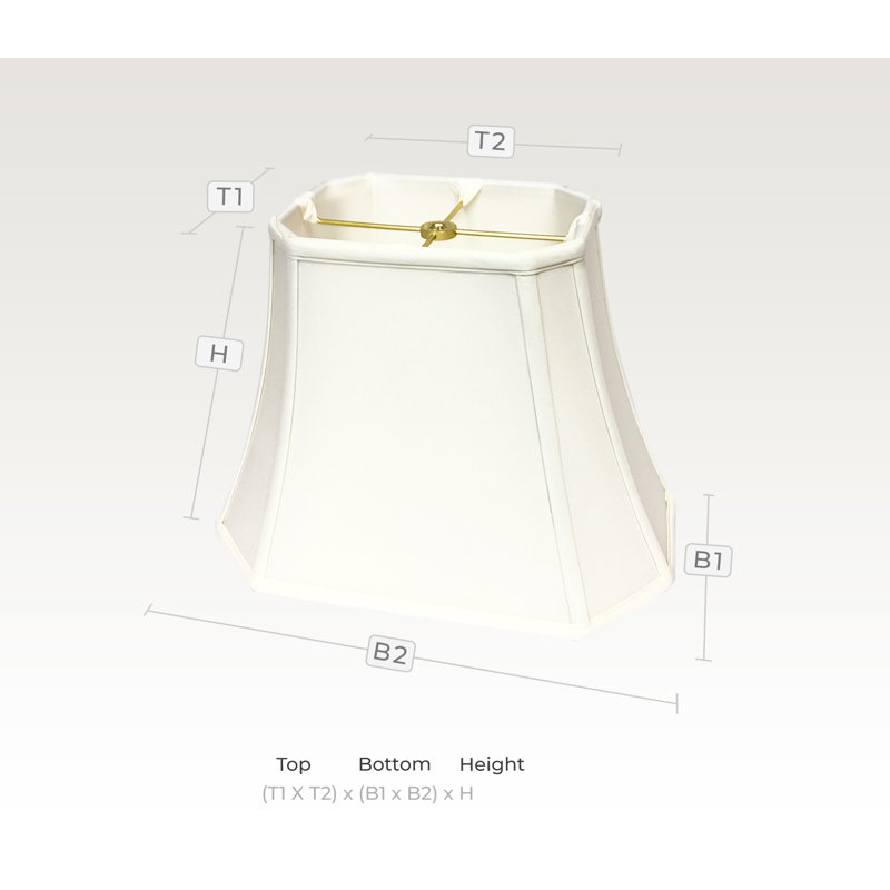 Abat-jour rectangulaire basique à coins coupés Royal Designs, Inc. BSO-710-14WH-2, (6 x 8 po) x (9 x 14 po) x 10,5 po, blanc, lot de 2