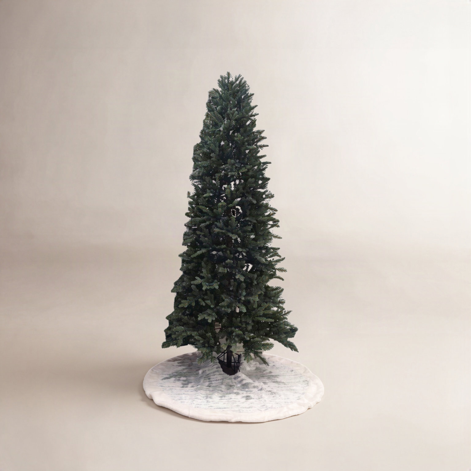 Faux Fur Tree Skirt, 52" H x 52" W, Silver