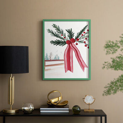 «Christmas Holiday Art DCCDXLVI», reproduction d'art encadrée - bois massif