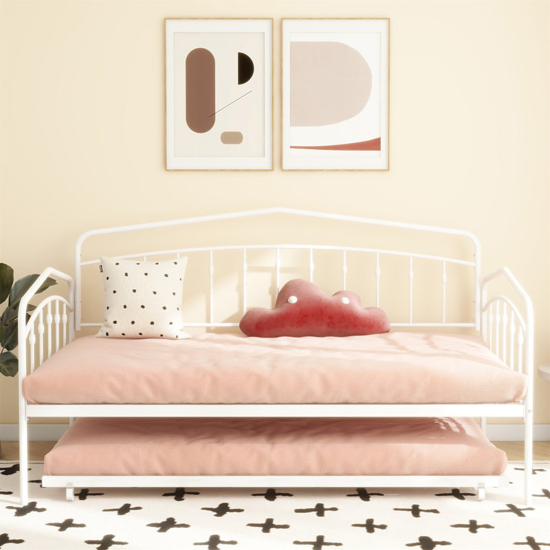 Lit de jour simple avec couchette simple, Blanc