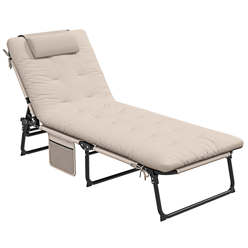 Chaise longue d'extérieur pliante avec dossier inclinable