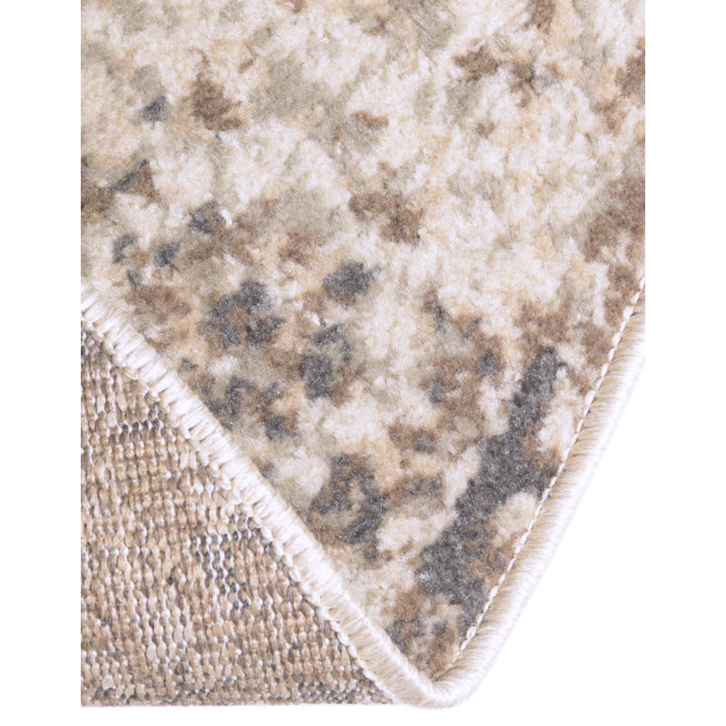 Tobitha Abstract Cream Area Rug, Round 6'1"