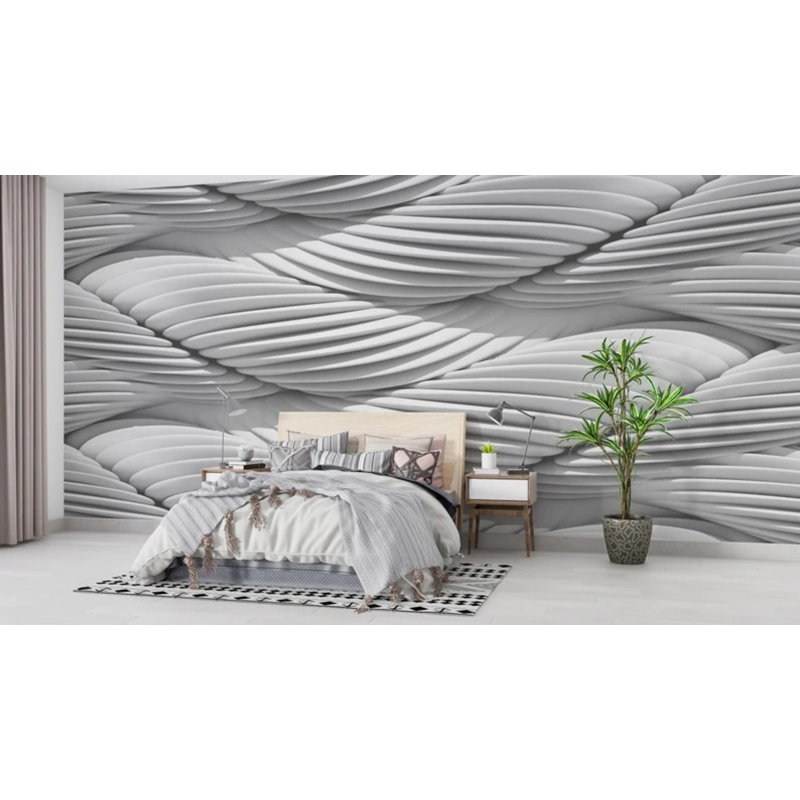 Papier peint coquillage 3D 3D Wave, 117.96" L x 236" W