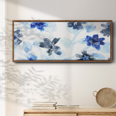 Blue Gossamer Garden V- Framed Canvas