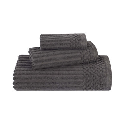 8-Piece Checkered Border Cotton Towel Set