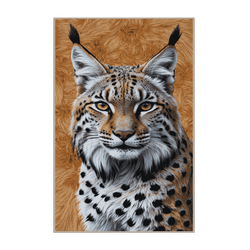  Tapis lavable à gros chats Lynx Eurasian, Rectangle 4pi x 6 pi