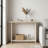 Caomhan 47" W Travertine Modern Console Table Hallway Foyer Table with Open Shelf