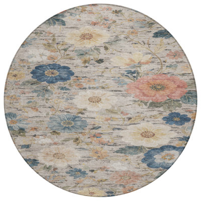Machine Washable Indoor/Outdoor Chantille ACN2946 Floral Rug