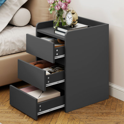 35cm W Manufactured Wood Bedside Table