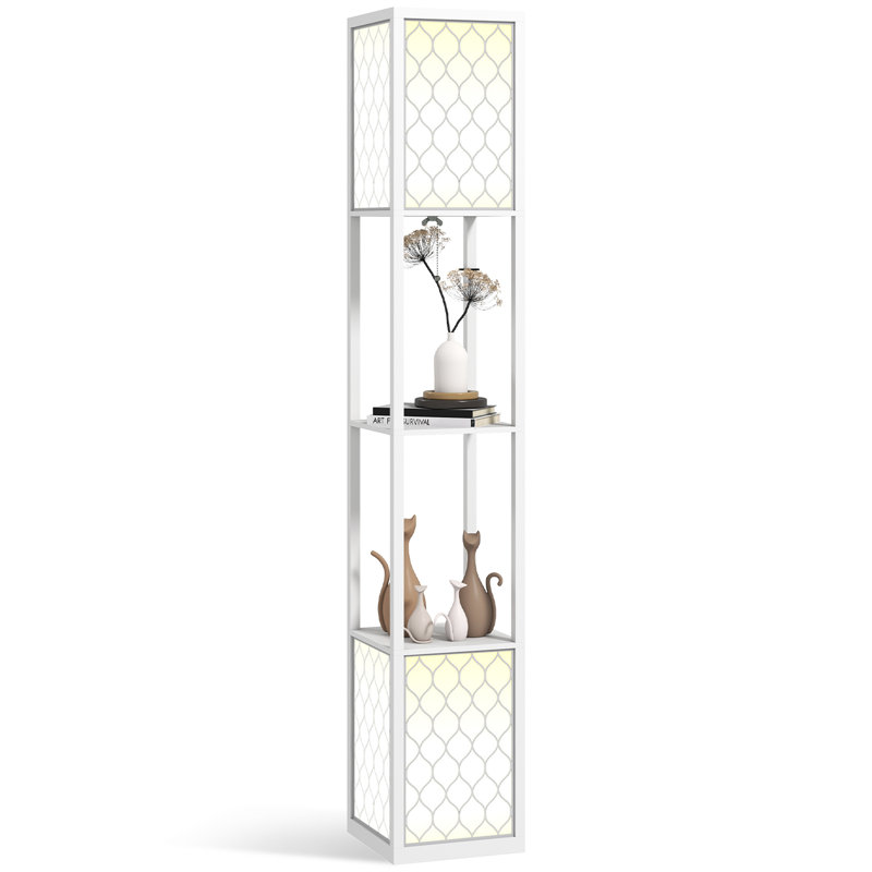 156Cm Column Floor Lamp, White