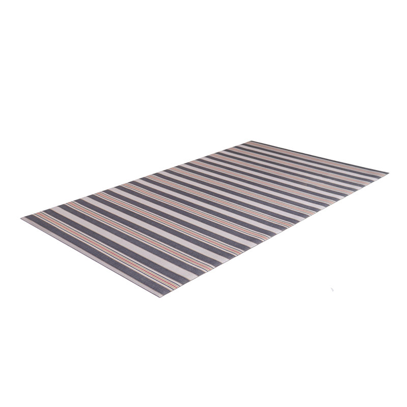 Un-Rug Ticking Stripes Non-Skid Kitchen Mat by Matterly, Rectangle 2'10" x 4'10", Red/Blue