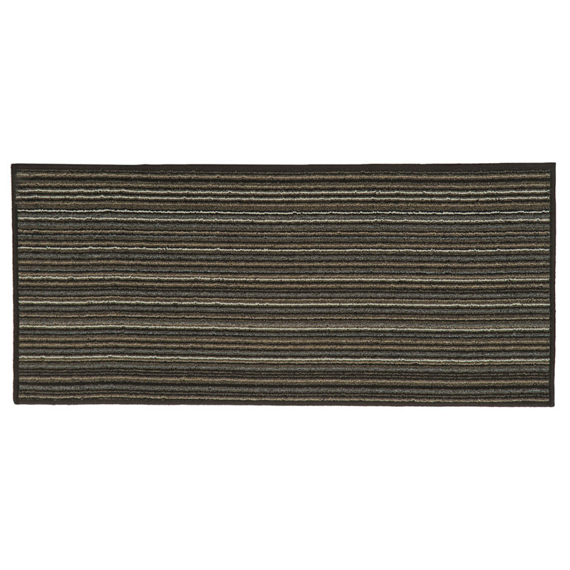 Non-Slip Striped Indoor Doormat, Brown, Rectangle W57 x L150 cm