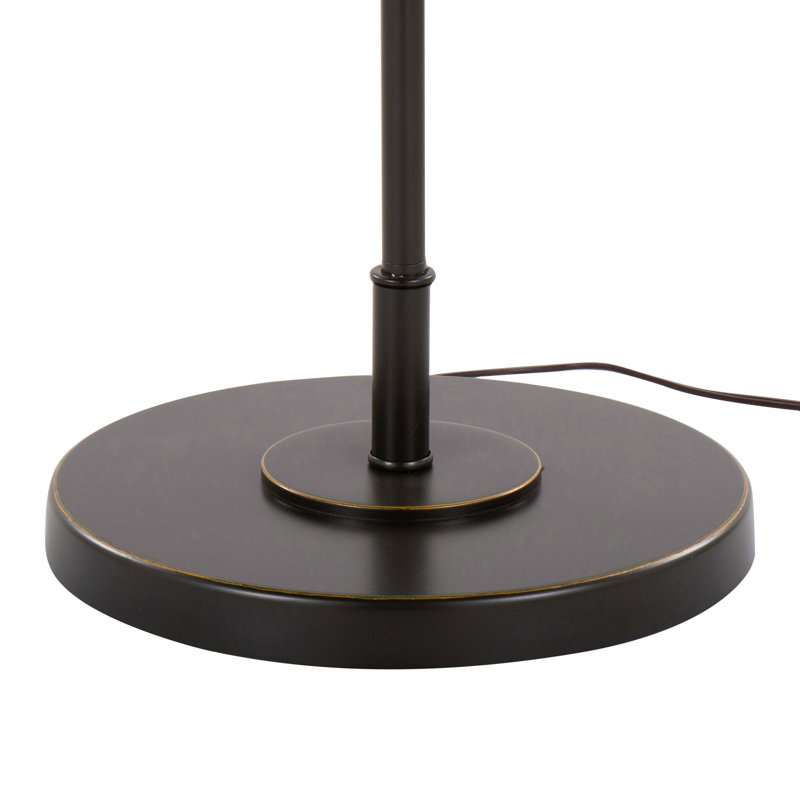 Lampe sur pied contemporaine 63 "en métal avec abat-jour en lin Puck de Grandview Gallery, Noir
