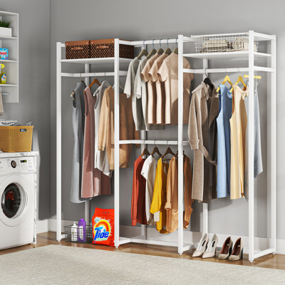 Angelicia 70.08'' Metal Industrial Pipe Clothing Rack