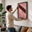 Pink Wall, Brown Diagonal Minimalist - Print-195382929-195382928