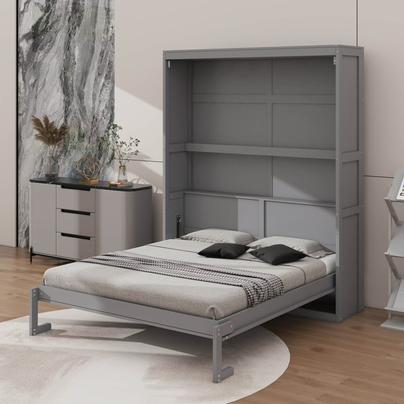 Queen Murphy Bed With Shelves