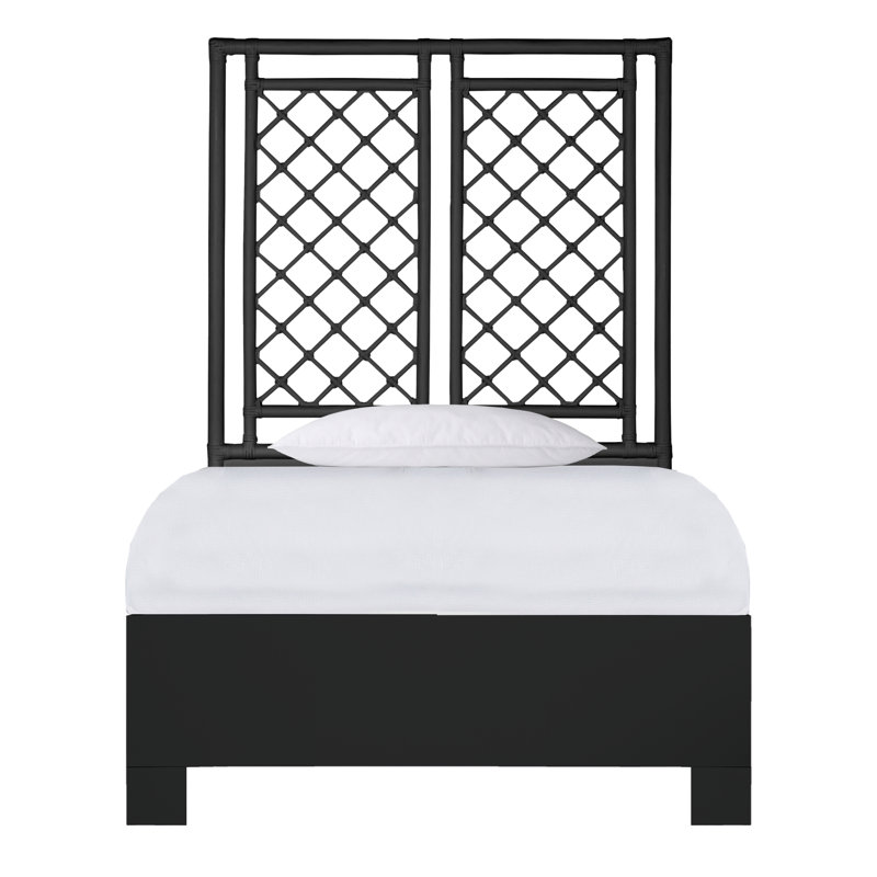 X & Diamond Low Profile Platform Bed, Black, Twin XL