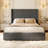 Queen Size Bed Frame With High Headboard, Upholstered Floor Platform Bed With Enclosed Wood Base, Metal Structure & Wood Slats Support, Modern Minimalist Design