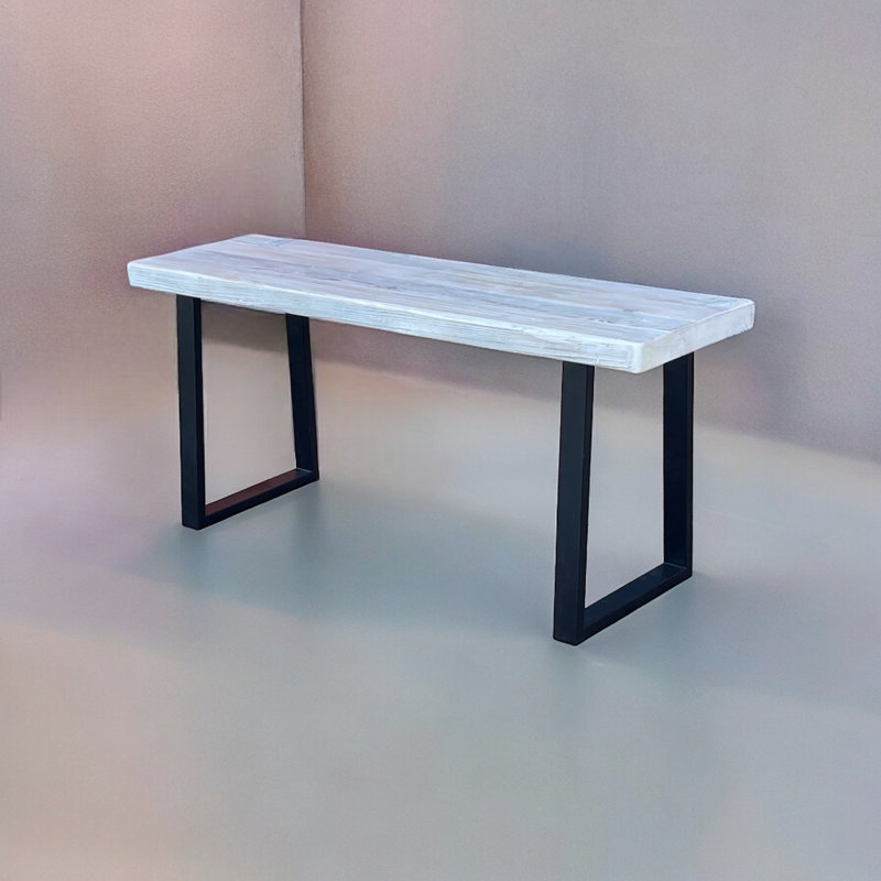 Timberland Trapezoid Bench, White, 22" H x 48" W x 15" D