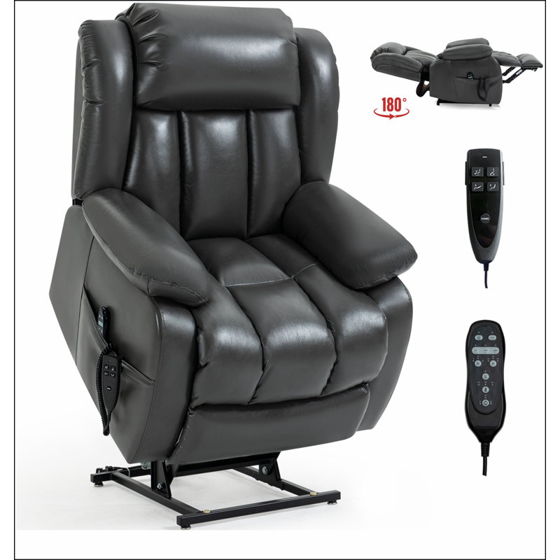 Fauteuil inclinable électrique Power Lift de taille moyenne jusqu'à 350 LBS avec massage par vibrations 8 points et chauffage lombaire Motor Infinite