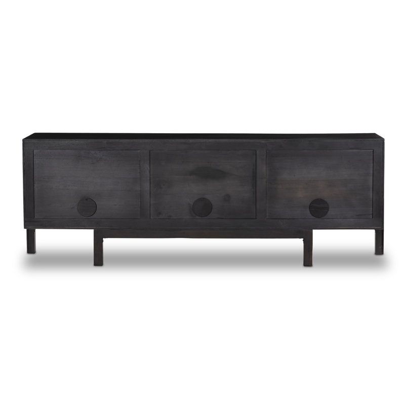 Reza Media Console, Worn Black Parawood