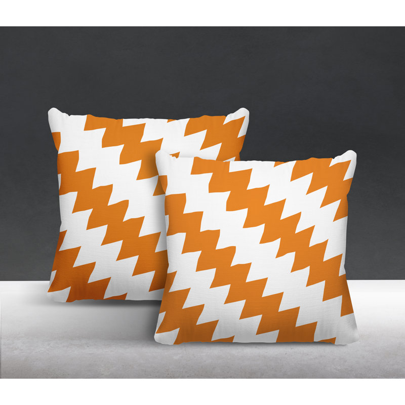 Coussin décoratif intérieur / extérieur, L 17 po x H 17 po, Orange
