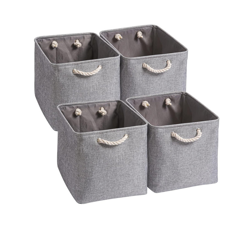 Ebern Designs Fabric Decorative Bin, Grey