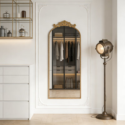 58"X24" Arched Full Body Mirror,Hanging Wall Mounted Mirror