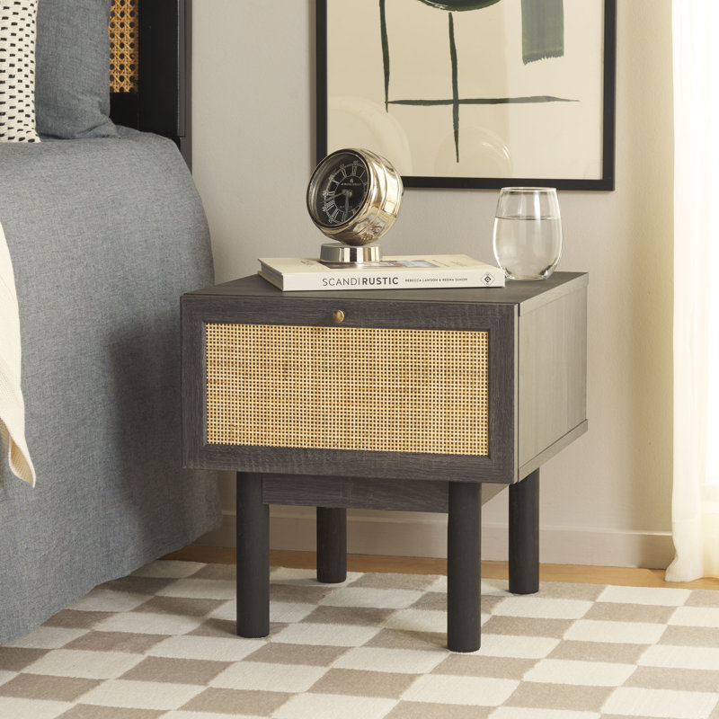 Angeliana 15.35'' W Nightstand, Distressed Black