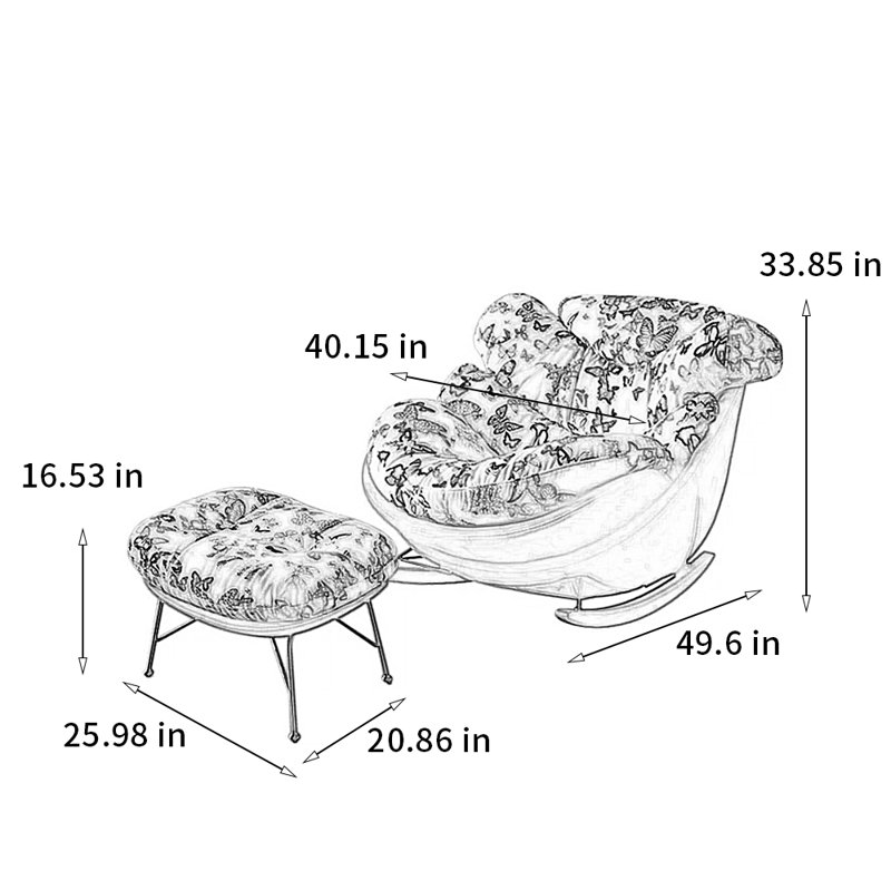 Chaise berçante moderne et décontractée, Vert