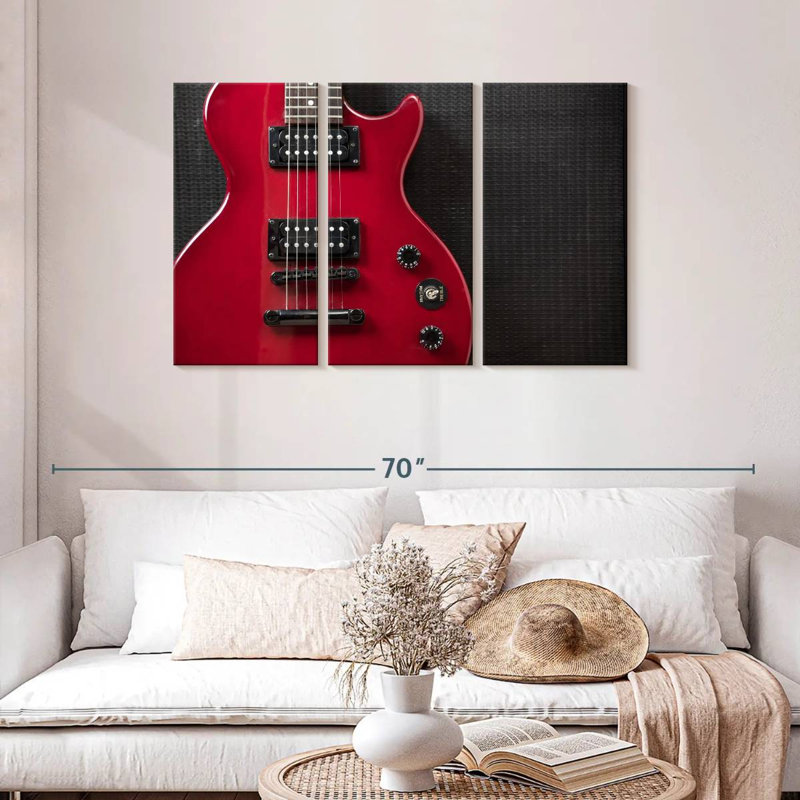 Abarca Shiny Red Electric Guitar, 28" H x 45" W