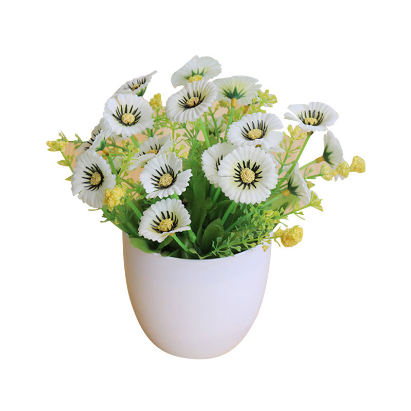 Fausse maman en pot artificielle en pot, Blanc