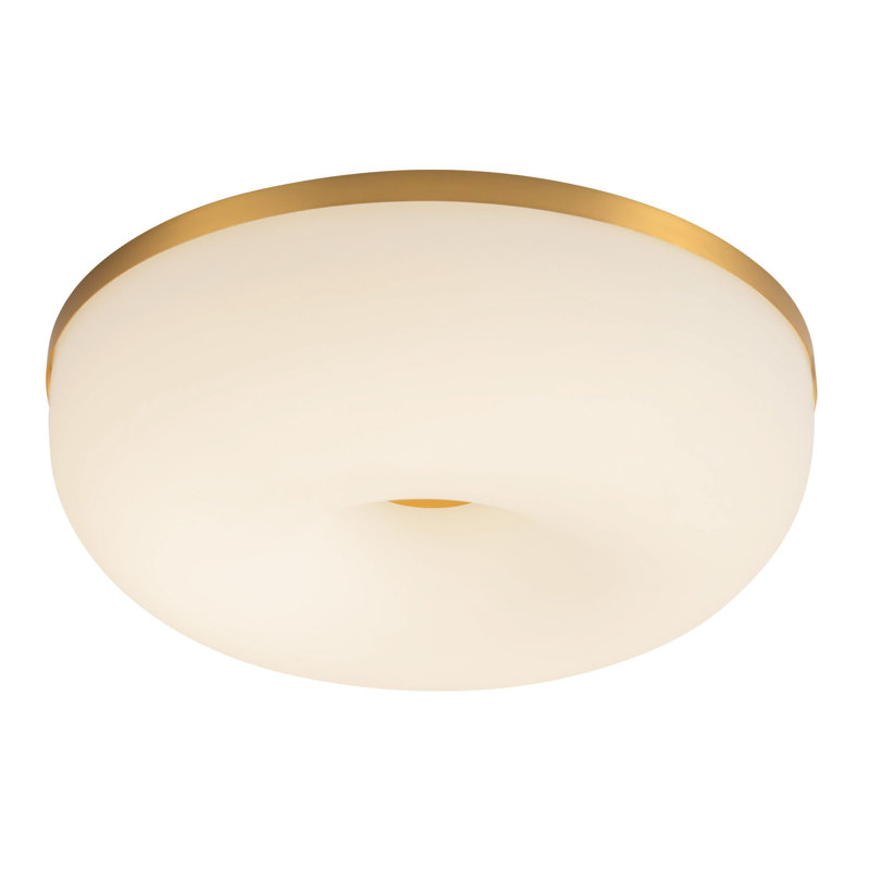 Jada 12-in Gold dimmable LED Flush Mount, Brushed Gold
