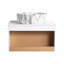 Meuble-lavabo flottant 24 po avec lavabo vasque rond blanc brillant, meuble-lavabo mural avec tablette ouverte, finition blanche avec comptoir durable, conception moderne peu encombrante (livré dans 2 boîtes)