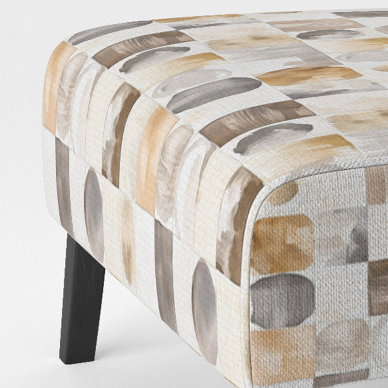 Fauteuil de chambre beige matelassé Patchwork, Pantoufle sans accoudoirs